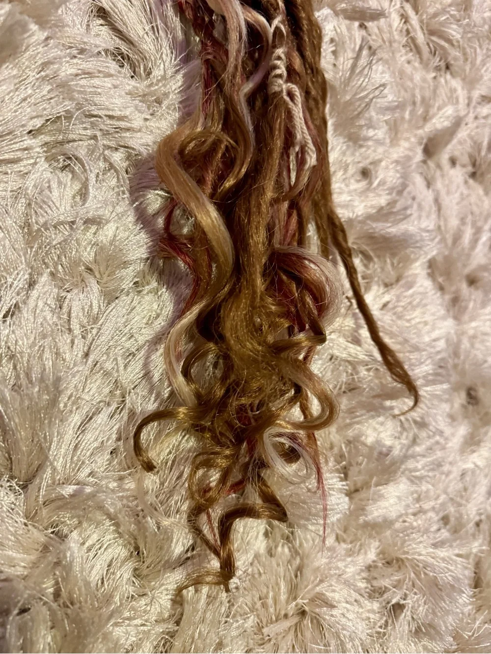 Hand-Braided Hair Extensions with Feathers and Beads - Brown & Burgundy